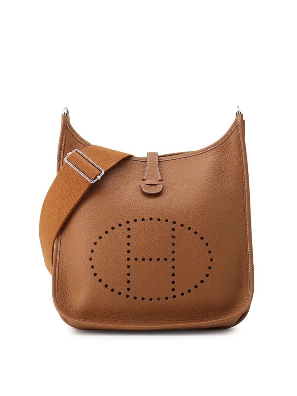 Hermes Shoulder Bag Evelyne 3 PM Gold Silver Taurillon Clemence